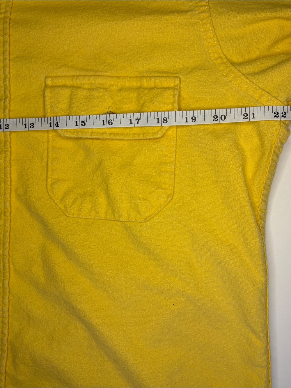 Vintage Lands' End Men's Bright Yellow Button-Down Shirt with Chest Pockets - Picture 9 of 11